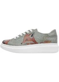 Plateausneaker DOGO "Damen Myra 36 Vegan Damen Sneaker / female" Gr. 40, Normalschaft, bunt (grün, orange) Damen Schuhe Vegan