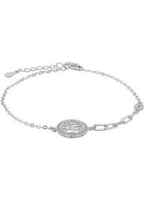 Armband ADELIA ́S "Damen Lebensbaum aus 925 Silber mit Zirkonia 17+3 cm" Armbänder Gr. 17 + 3, Silber 925 (Sterlingsilber), silberfarben (silber) Damen