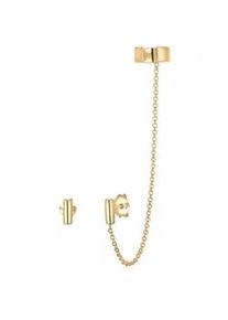 Paar Ohrstecker Elli "Earcuff Klemme Asymmetrisch Minimal Geo 925 Silber" Ohrringe Gr. ohne Stein, Silber 925 (Sterlingsilber), goldfarben (gold) Damen