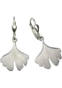 Paar Ohrhänger Vivance "925 Sterling Silber Ginkgo" Ohrringe Gr. ONE-SIZE, Silber 925 (Sterlingsilber), weiß Damen Ohrhänger Ohrschmuck