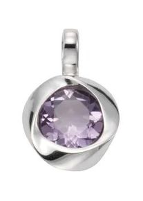 Ketten-Anhänger Vivance "925/- Sterling Silber Amethyst" Schmuckanhänger Gr. ONE-SIZE, Silber 925 (Sterlingsilber), 0,9 g, weiß (weiß, rosa) Damen