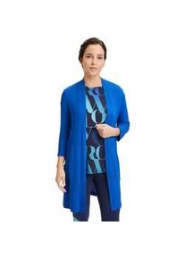 Strickjacke Betty Barclay "Betty Barclay Feinstrickjacke mit Eingrifftaschen" Gr. S, blau (electric blue) Damen Strickjacken Ärmellasche