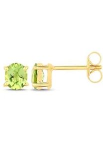 Paar Ohrstecker VIRA JEWELS "925-Sterling Silber vergoldet Glänzend Peridot grün" Ohrringe Gr. ONE-SIZE, 0,8 ct, Silber 925 (Sterlingsilber), gelb (gelb, grün) Damen