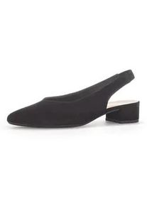 Slingpumps Gabor Gr. 39, schwarz Damen Schuhe Abendschuh, Sommerschuh, Blockabsatz, mit elastischem Riemchen