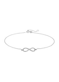 Vivance Damen Fußkette "925/- Sterling Silber Infinity", 23 + 3cm, Silber 925 (Sterlingsilber), weiß, Silber 925 (Sterlingsilber), Fußkettchen