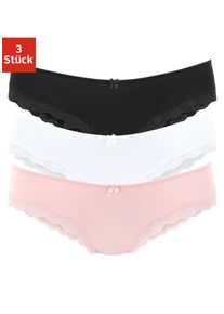 Lascana Damen Slip, Gr. 32, bunt, Obermaterial: 95% Baumwolle, 5% Elasthan. Spitze: 87% Polyamid, 13% Elasthan, unifarben, Unterhosen, aus