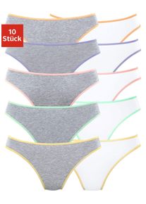 Petite Fleur Damen String, Gr. 32, grau, Single Jersey, Obermaterial: 95% Baumwolle, 5% Elasthan, unifarben, meliert, Unterhosen, aus elastischer