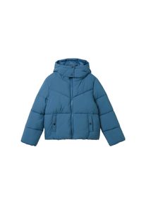 Tom Tailor Jungen Steppjacke, blau, casual, Gr. 164, unifarben, Steppware, Obermaterial: 100% Polyamid, Jacken, mit abnehmbarer Kapuze