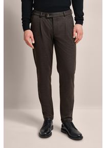 Bugatti Herren Bundfaltenhose, braun, casual, Gr. 38, unifarben, 57% Polyester, 39% Viskose, 4% Elasthan, Hosen, mit modernem Schnitt