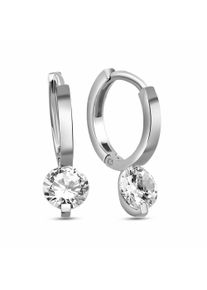 dKeniz Damen Paar Creolen "925/- Sterling Silber Solitär", ONE-SIZE, Silber 925 (Sterlingsilber), silber, Silber 925 (Sterlingsilber), Ohrringe