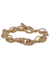 Steuer Damen Armband "Metall vergoldet strukturiert 20cm", 20,0cm, Metall, gelb, Metall, Armbänder