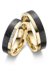MARRYA Damen Partnerring "Edelstahl Ringe Trauringe Eheringe Partnerringe", 54, Edelstahl, schwarz, Edelstahl, Fingerringe
