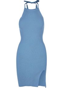 Urban Classics Damen Shirtkleid "Urban Classics Damen Ladies Rib Knit Neckholder Dress", blau, klassisch, Gr. XS, unifarben, 35% Polyacryl, 35%