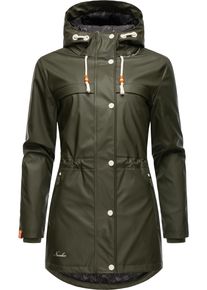 Navahoo Damen Regenmantel "Rainy Forest", grün, modisch, Gr. XS, Obermaterial: 70% Polyester, 30% Polyurethan, Innenfutter: 100% Polyester,