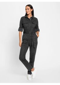 Heine Damen Overall, schwarz, Gr. 38, unifarben, 90% Polyester, 10% Elasthan, Overalls