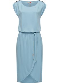 Ragwear Damen Jerseykleid "Ethany", blau, modisch, Gr. XL, 68% Modal, 32% Polyester, Kleider, stylisches, langes Shirtkleid mit Bindegürtel