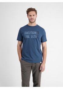 Lerros Herren T-Shirt "Lerros Herren T-Shirt mit Brust-Print", blau, Gr. 6XL, 100% Baumwolle, Shirts