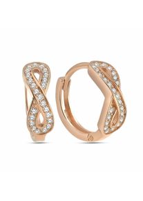 dKeniz Damen Paar Creolen "925/- Sterling Silber rosévergoldet Unendlichkeitsohrring", ONE-SIZE, Silber 925 (Sterlingsilber), rosa, Silber 925