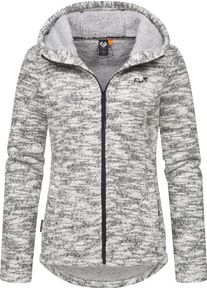 Ragwear Damen Kapuzenstrickjacke "Lyshka Melange", grau, sportlich, Gr. S, Grobstrick, Obermaterial: 56% Baumwolle, 44% Polyester; Innenfutter: 100%