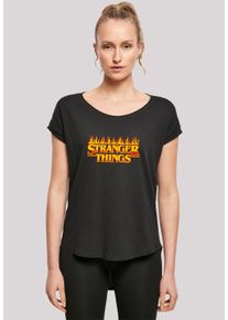 F4NT4STIC Damen T-Shirt "Stranger Things Fire Logo Women Netflix TV Series", schwarz, casual, Gr. XL, Obermaterial: 100% Baumwolle, Shirts, Premium
