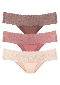 Vivance Damen Brasilslip, Gr. 36, bunt, Single Jersey, Obermaterial: 95% Baumwolle, 5% Elasthan. Spitze: 93% Polyamid, 7% Elasthan (LYCRA),