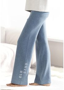 ELBSAND Damen Strickhose, Gr. 48, blau, Feinstrick, Strick, Obermaterial: 50% Viskose (LENZING), 28% Polyester, 22% Nylon, meliert, casual, Hosen,