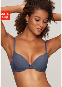 Nuance Damen Schalen-BH, Gr. 75, blau, Spitze, Microtouch, Obermaterial: 85% Polyamid, 15% Elasthan, feminin, BHs, im Rücken aus Spitze, Cups aus