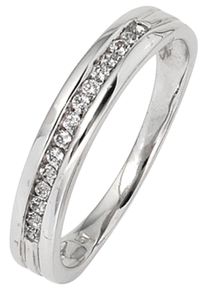 Jobo Damen Diamantring, 56, SI = kleine Einschlüsse, Weißgold 585-Diamanten, weiß, Weißgold 585, Diamanten, Fingerringe, 585 Weißgold mit 15 Diamanten