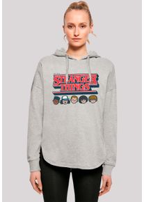 F4NT4STIC Damen Kapuzenpullover "Stranger Things Caricature Logo Netflix TV Series", grau, casual, Gr. XS, Obermaterial: 100% Baumwolle, Pullover,