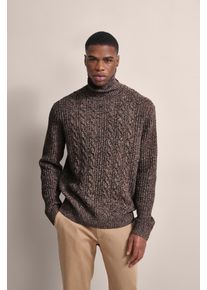 Bugatti Herren Rollkragenpullover, braun, casual, Gr. XXL, unifarben, 80% Wolle, 20% Polyamid, Pullover, mit Rollkragen
