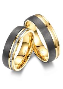 MARRYA Damen Partnerring "Carbon Ringe Trauringe Eheringe Partnerringe", 60, Carbon, schwarz, Carbon, Fingerringe