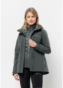 Jack Wolfskin Damen 3-in-1-Funktionsjacke "LUNTAL 3IN1 JKT W", grün, Gr. XS, Obermaterial: 100% Polyester; Futter: 100% Polyester; Innenmaterial: 94%