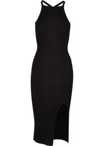 Urban Classics Damen Shirtkleid "Urban Classics Damen Ladies Midi Rib Knit Crossed Back Dress", schwarz, klassisch, Gr. XL, unifarben, 35% Polyacryl,