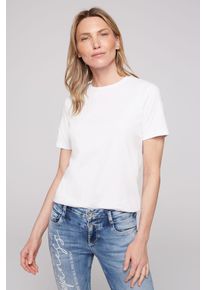 SOCCX Damen Rundhalsshirt, weiß, casual, Gr. XXXL, unifarben, Material: 100% Baumwolle, Shirts, aus Baumwolle