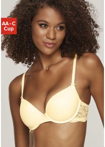 Nuance Damen Schalen-BH, Gr. 75, gelb, Spitze, Microtouch, Obermaterial: 85% Polyamid, 15% Elasthan, feminin, BHs, im Rücken aus Spitze, Cups aus