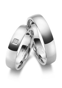MARRYA Damen Partnerring "Edelstahl Ringe Trauringe Eheringe Partnerringe", 52, Edelstahl, silber, Edelstahl, Fingerringe