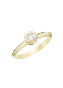 Luigi Merano Damen Diamantring "mit Brillant in Zargenfassung, Gold 585", 58, P3 = leicht erkennbare Einschlüsse, Gelbgold 585, gold, Gelbgold 585,