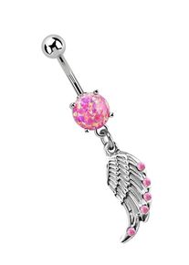 Adelia´s ADELIA ́S Damen Bauchnabelpiercing "Piercing Piercing Bauchnabelpiercing", silber, modisch, Chirurgiestahl, Piercings, Banane mit syntetischem Opal