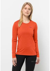 Jack Wolfskin Damen Rundhalspullover "SKY THERMAL L/S W", orange, Gr. S, 100% POLYESTER, Pullover