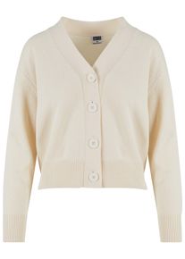 Urban Classics Damen Strickjacke "Urban Classics Damen Ladies Rib Cardigan", beige, Gr. XL, unifarben, 50% Baumwolle, 50% Polyacryl, Strickjacken