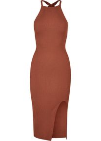 Urban Classics Damen Shirtkleid "Urban Classics Damen Ladies Midi Rib Knit Crossed Back Dress", orange, klassisch, Gr. L, unifarben, 35% Polyacryl,