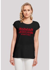 F4NT4STIC Damen T-Shirt "Stranger Things Flames", schwarz, casual, Gr. XXXL, Obermaterial: 100% Baumwolle, Shirts, Premium Qualität