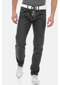 Cipo & Baxx CIPO & BAXX Herren 5-Pocket-Jeans "Jeans", schwarz, Basic, Gr. 36, unifarben, 98% Baumwolle;2% Elasthan, Jeans, mit trendigen Kontrastnähten, CD710