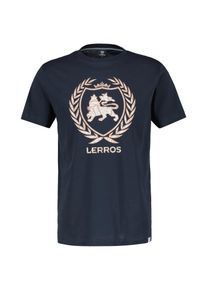 Lerros Herren T-Shirt "Lerros T-Shirt mit Logoprint", blau, Gr. S, 100% Baumwolle, Shirts