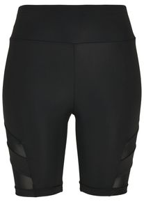 Urban Classics Damen Stoffhose "Urban Classics Damen Ladies High Waist Tech Mesh Cycle Shorts", schwarz, Gr. M, unifarben, 80% Polyimid, 20%