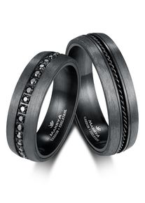 MARRYA Damen Partnerring "Carbon Ringe Trauringe Eheringe Partnerringe", 74, Carbon, schwarz, Carbon, Fingerringe