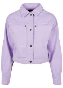 Urban Classics Damen Allwetterjacke "Urban Classics Damen Ladies Short Boxy Worker Jacket", lila, casual, Gr. 5XL, unifarben, 100% Baumwolle, Jacken
