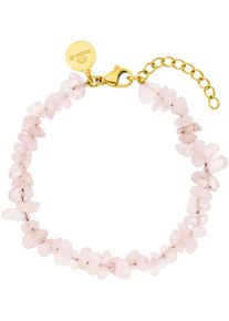 PURELEI Damen Armband "Schmuck Geschenk Rose Quartz Armschmuck Armkette, 23381", Edelstahl, rosa, Edelstahl, Armbänder, mit Rosenquarz
