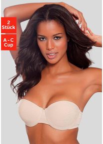 Petite Fleur Damen Bügel-BH, Gr. 75, beige, Jersey, Obermaterial: 93% Baumwolle, 7% Elasthan, Basic, BHs, mit abnehmbaren Trägern aus Baumwolle