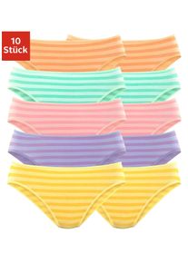 Petite Fleur Damen Bikinislip, Gr. 32, bunt, Obermaterial: 95% Baumwolle, 5% Elasthan, gestreift, Unterhosen, aus elastischer Baumwolle
